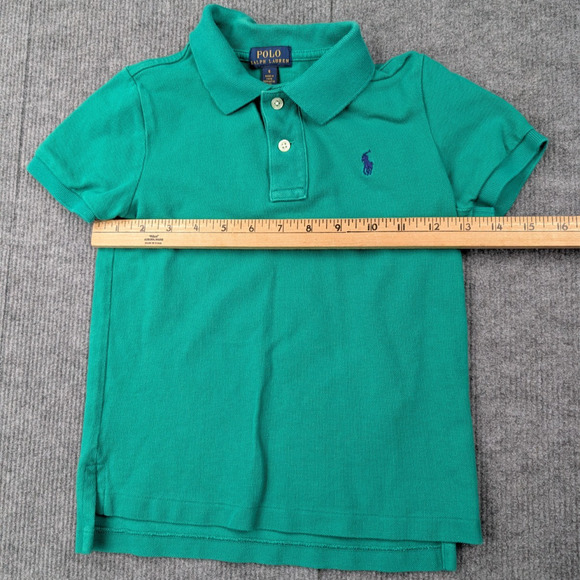 Polo Ralph Lauren Shirt Boys 5 Set of 3 Preppy Classic Timeless Blue Green Logo - Picture 5 of 13